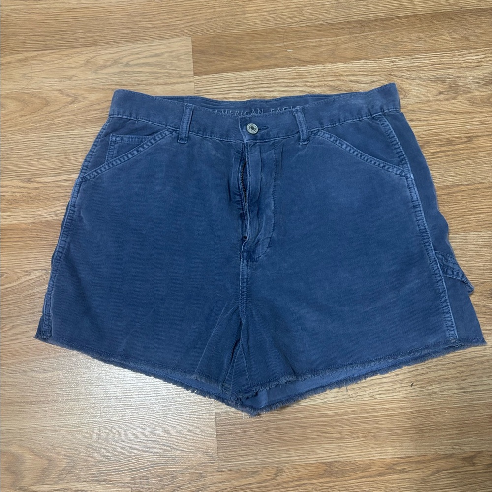 American Eagle  Shorts Blue Raw Hem High Waisted‎ Womens Size 10